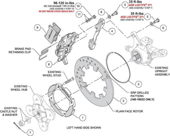 14-23 POLARIS RZR-XP1000,UTV,FRONT BRAKE KIT,11.25" ROTORS,RED CALIPERS