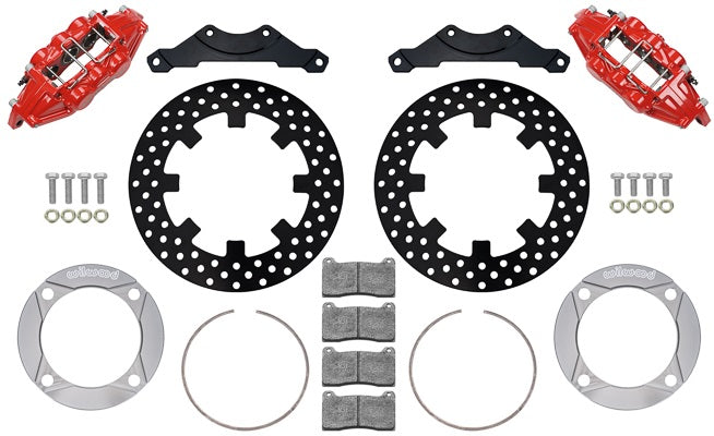 14-23 POLARIS RZR-XP1000,UTV,REAR BRAKE KIT,11.25" DRILLED ROTORS,RED CALIPERS
