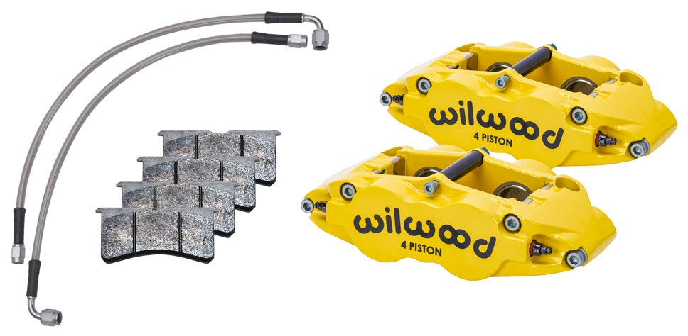 69-83 PORSCHE 911 SUPERLITE CALIPER SET,FRONT,WITH LINES,YELLOW