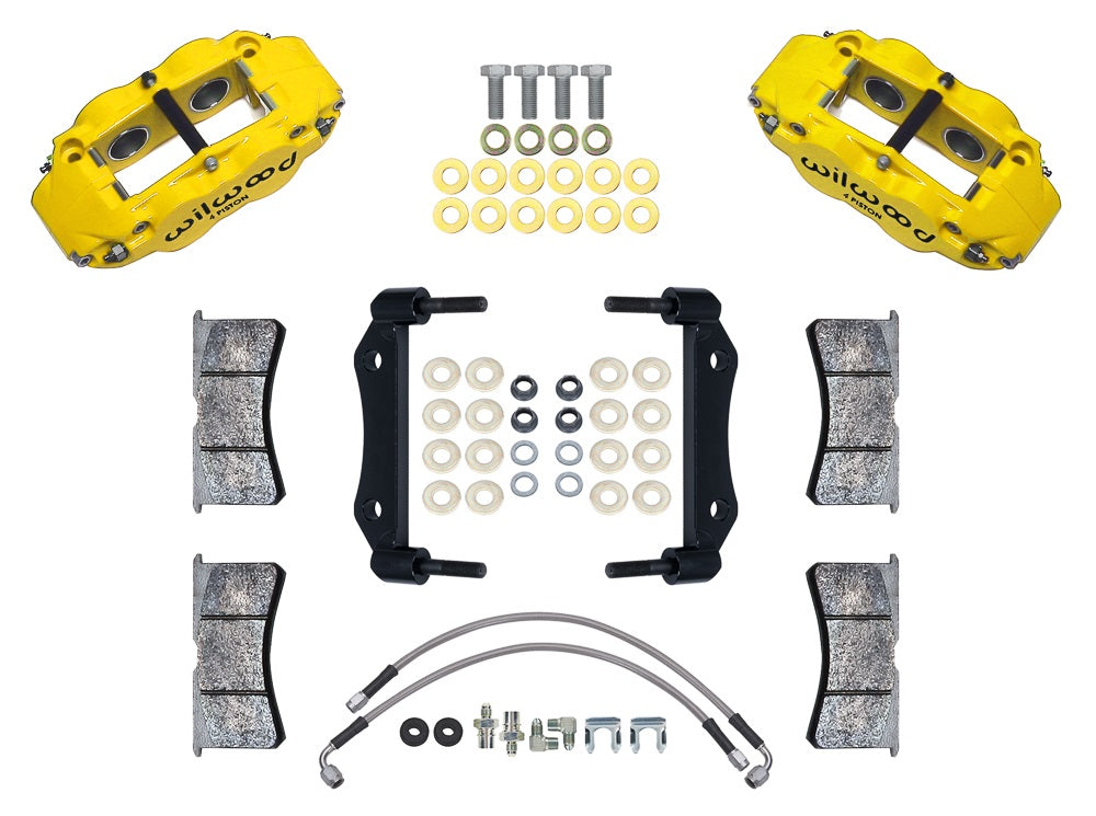 69-83 PORSCHE 911 SUPERLITE CALIPER SET,FRONT,WITH LINES,YELLOW