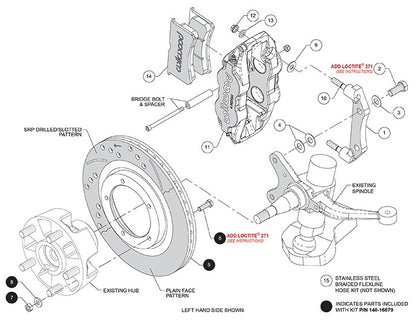 84-89 PORSCHE 911 DYNAPRO CALIPER SET,REAR,WITH LINES,BLACK