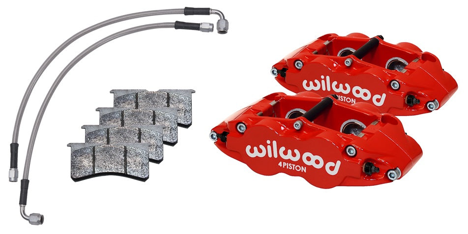 84-89 PORSCHE 911 SUPERLITE CALIPER SET,FRONT,WITH LINES,RED