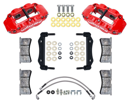84-89 PORSCHE 911 SUPERLITE CALIPER SET,FRONT,WITH LINES,RED