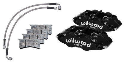 84-89 PORSCHE 911 SUPERLITE CALIPER SET,FRONT,WITH LINES,BLACK