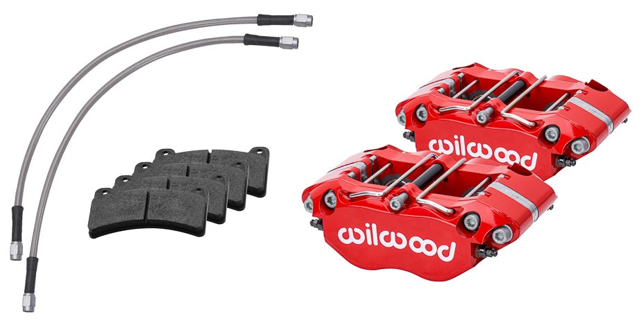 84-89 PORSCHE 911 DYNAPRO CALIPER SET,REAR,WITH LINES,RED