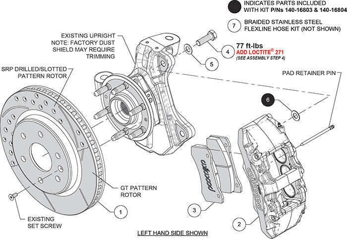 19-UP SILVERADO,SIERRA,TAHOE,YUKON,ESCALADE,FRONT,AERO 6,13.38",RED CALIPERS