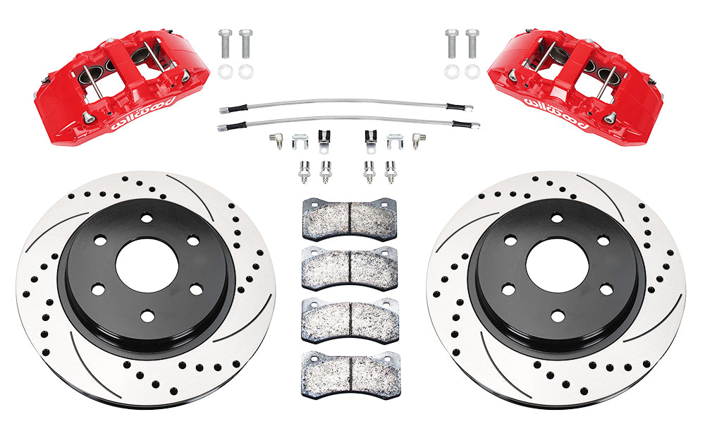 10-18 FORD F-150,EXPEDITION,NAVIGATOR,FRONT,AERO 6 PISTON,13.38" DRILLED,RED