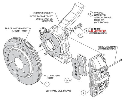 10-14 FORD F-150 SVT RAPTOR,FRONT,6 PISTON,13.38" DRILLED ROTORS,BLACK CALIPERS