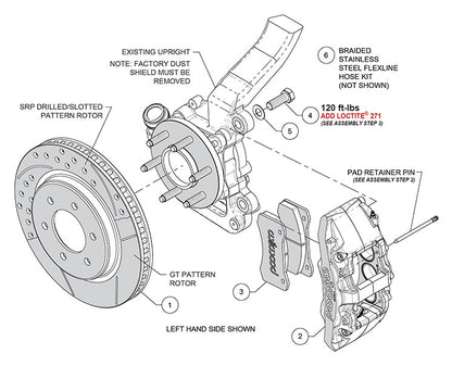 17-20 FORD F-150 RAPTOR,FRONT,AERO 6 PISTON,13.38" DRILLED ROTORS,RED CALIPERS