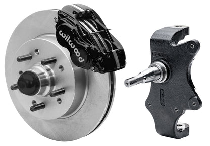 55-57 CHEVY FRONT DISC BRAKE KIT & 2" DROP SPINDLES,11.5",BLACK