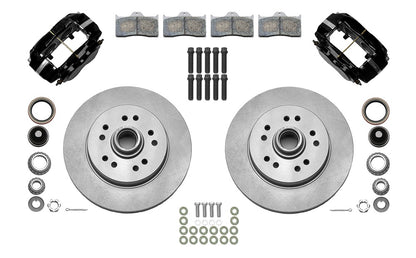 55-57 CHEVY FRONT KIT FOR WWE TRI FIVE PRO SPINDLES,11.50" ROTORS,BLACK CALIPERS