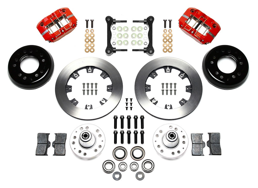 55-57 CHEVY FRONT KIT FOR WWE TRI FIVE PRO SPINDLES,12" ROTORS,RED CALIPERS