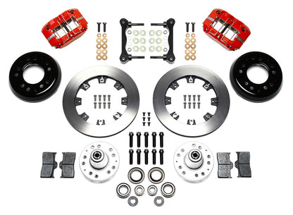55-57 CHEVY FRONT KIT FOR WWE TRI FIVE PRO SPINDLES,12" ROTORS,RED CALIPERS