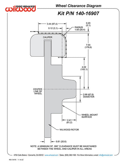 55-57 CHEVY FRONT DISC BRAKE KIT & 2" DROP SPINDLES,12.19",RED