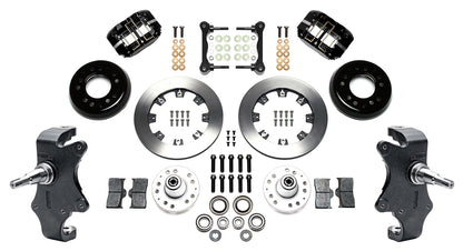 55-57 CHEVY FRONT DISC BRAKE KIT & 2" DROP SPINDLES,12.19",BLACK