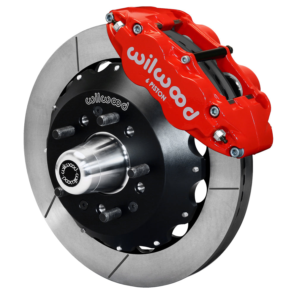 55-57 CHEVY FRONT KIT FOR WWE TRI FIVE PRO SPINDLES,13" ROTORS,RED CALIPERS