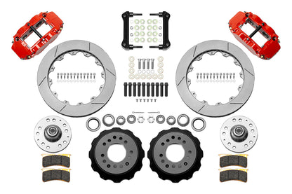 55-57 CHEVY FRONT KIT FOR WWE TRI FIVE PRO SPINDLES,13" ROTORS,RED CALIPERS