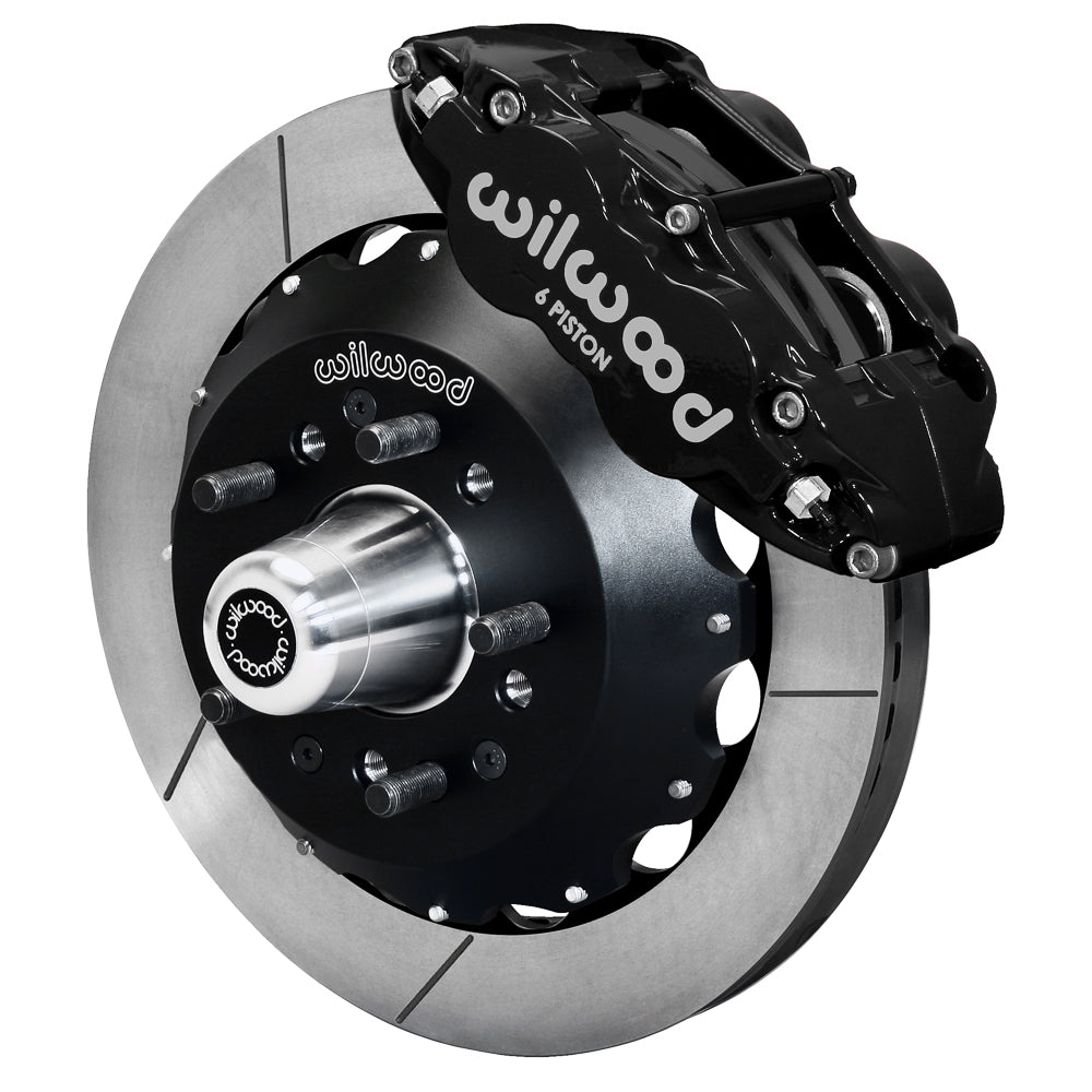55-57 CHEVY FRONT KIT FOR WWE TRI FIVE PRO SPINDLES,13" ROTORS,BLACK CALIPERS