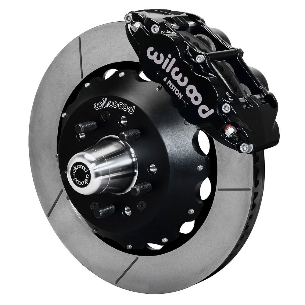 55-57 CHEVY FRONT KIT FOR WWE TRI FIVE PRO SPINDLES,14" ROTORS,BLACK CALIPERS
