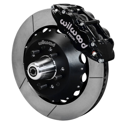 55-57 CHEVY FRONT KIT FOR WWE TRI FIVE PRO SPINDLES,14" ROTORS,BLACK CALIPERS
