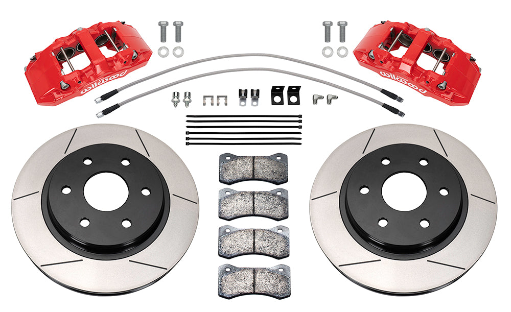 21-UP FORD F-150,FRONT,AERO 6 PISTON,13.38" ROTORS,RED CALIPERS