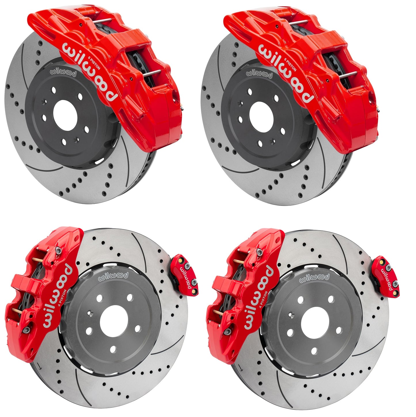 20-23 CORVETTE FULL DISC BRAKE KIT,15" DRILLED ROTORS,RED CALIPERS