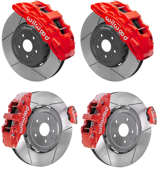20-23 CORVETTE FULL DISC BRAKE KIT,15" ROTORS,RED CALIPERS