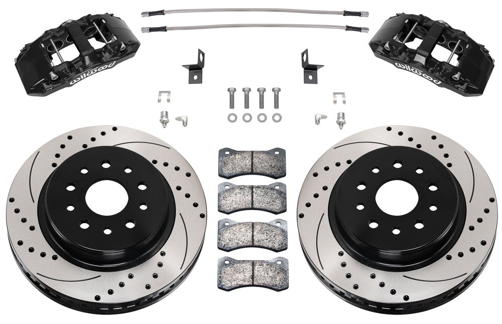 07-18 JEEP JK WRANGLER,FRONT,AERO 6 PISTON,13.38" DRILLED ROTORS,BLACK CALIPERS