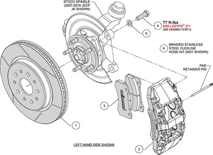 18-21 JEEP JL WRANGLER,FRONT,AERO 6 PISTON,13.38" ROTORS,BLACK CALIPERS