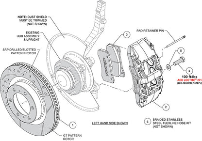 15-21 TOYOTA 4RUNNER,FRONT,AERO6-DM,13.31" DRILLED ROTORS,RED CALIPERS