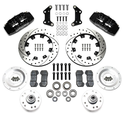 73-83 CDP W/DISC SPINDLES FULL DISC BRAKE KIT,12" DRILLED,6/4 PISTON BLACK