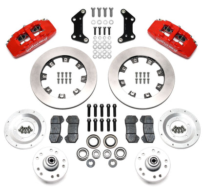 73-83 CDP W/DISC SPINDLES FULL DISC BRAKE KIT,12" ROTORS,6/4 PISTON RED