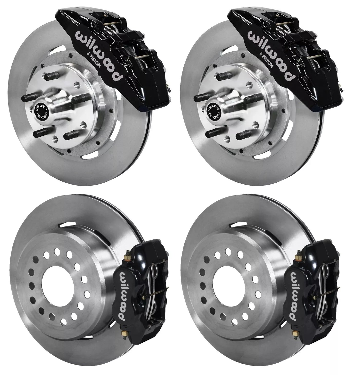 73-83 CDP W/DISC SPINDLES FULL DISC BRAKE KIT,12" ROTORS,6/4 PISTON BLACK