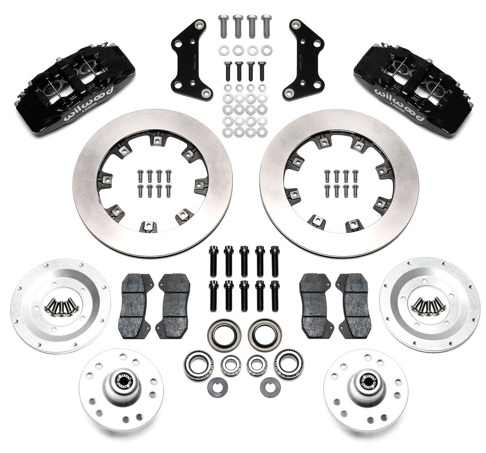 73-83 CDP W/DISC SPINDLES FULL DISC BRAKE KIT,12" ROTORS,6/4 PISTON BLACK