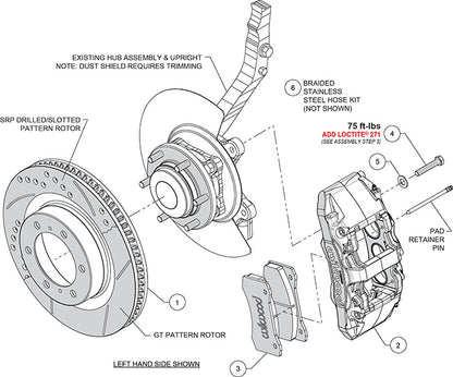 05-23 TOYOTA TACOMA,03-14 4RUNNER,FJ,FRONT,AERO6-DM,13.31" DRILLED,RED CALIPERS