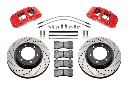 21-24 FORD BRONCO,FRONT,AERO6-DM,13.38" DRILLED ROTORS,RED CALIPERS