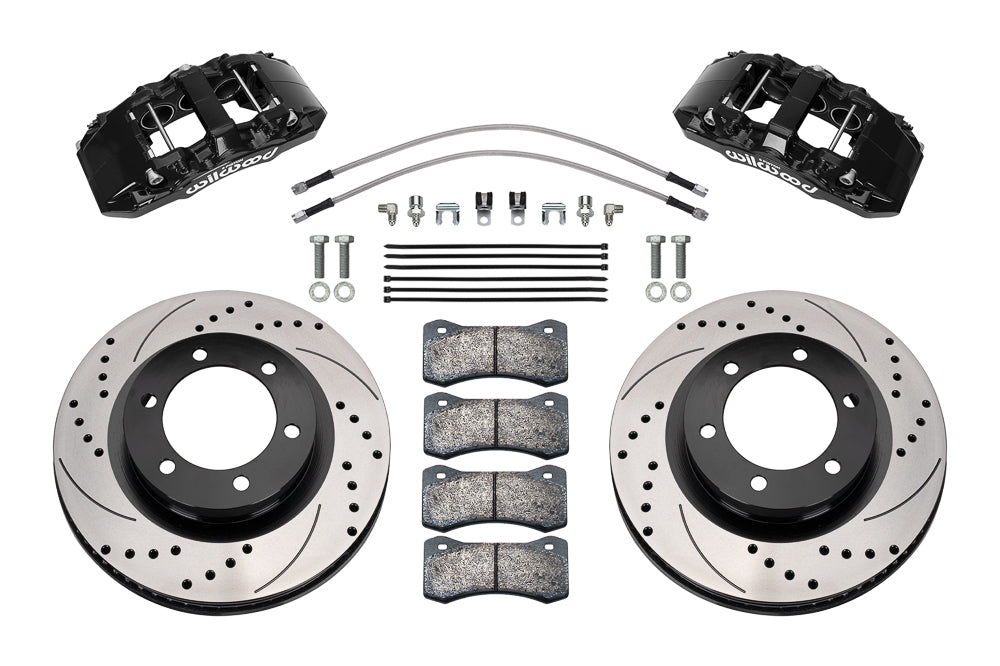 21-24 FORD BRONCO,FRONT,AERO6-DM,13.38" DRILLED ROTORS,BLACK CALIPERS