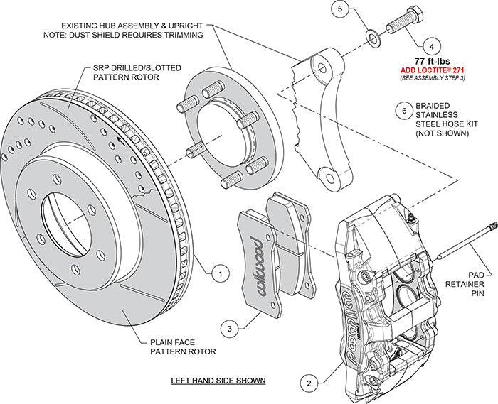 22-24 TOYOTA TUNDRA,FRONT,AERO6-DM,13.56" ROTORS,RED CALIPERS
