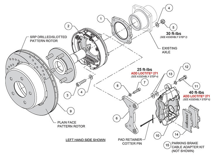 88-99 CHEVY C1500 FULL DISC BRAKE KIT & WILWOOD DROP SPINDLES,12" DRILLED,RED