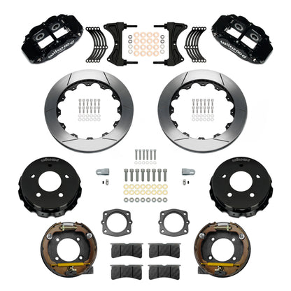 88-98 CHEVY C1500 REAR DISC BRAKE KIT WITH CABLES,13" ROTORS,BLACK CALIPERS