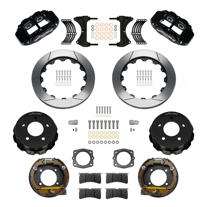 88-99 CHEVY C1500 FULL DISC BRAKE KIT & WILWOOD DROP SPINDLES,13" ROTORS,BLACK