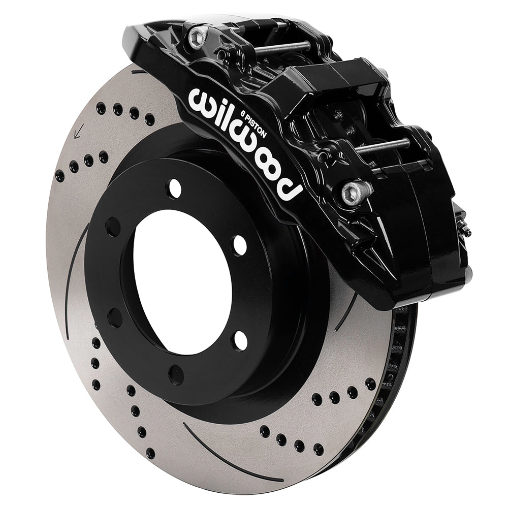 19-25 FORD RANGER,FRONT,AERO6-DM,13.56" DRILLED ROTORS,BLACK CALIPERS