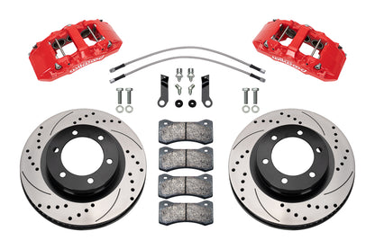 19-25 FORD RANGER,FRONT,AERO6-DM,13.56" DRILLED ROTORS,RED CALIPERS