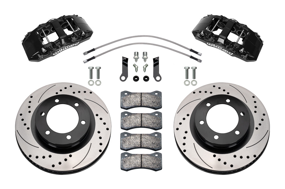 19-25 FORD RANGER,FRONT,AERO6-DM,13.56" DRILLED ROTORS,BLACK CALIPERS
