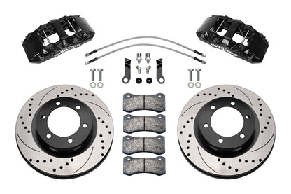 19-25 FORD RANGER,FRONT,AERO6-DM,13.56" DRILLED ROTORS,BLACK CALIPERS