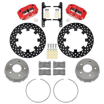 22-23 POLARIS RZR,UTV,5-LUG,FRONT BRAKE KIT,11.25" DRILLED ROTORS,RED CALIPERS
