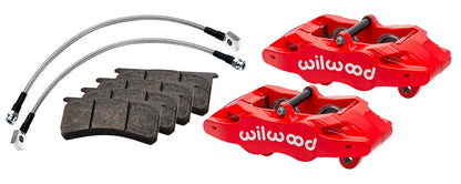 97-04 CORVETTE C5 FRONT SLC5 4 PISTON CALIPER & PAD SET,RED