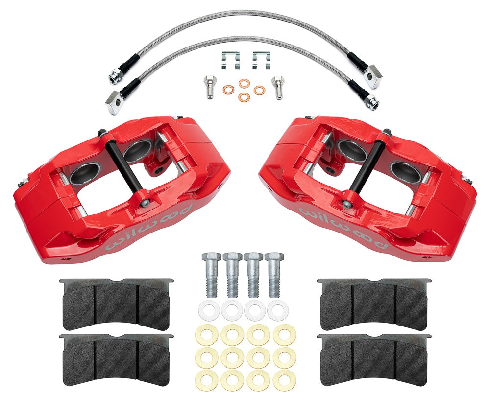 97-04 CORVETTE C5 FRONT SLC5 4 PISTON CALIPER & PAD SET,RED