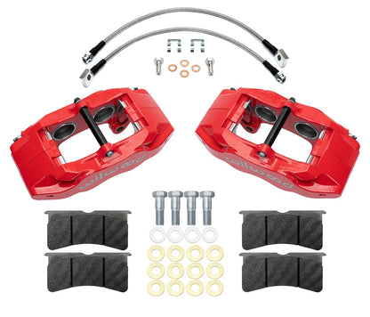 97-04 CORVETTE C5 FRONT SLC5 4 PISTON CALIPER & PAD SET,RED