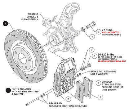 97-04 CORVETTE C5 FRONT SLC5 4 PISTON CALIPER & PAD SET,BLACK